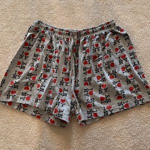 Grey I heart NY lounge shorts